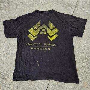 Vtg DIE HARD Nakatomi Towers Architecture Graphic Distressed Movie T Shirt L